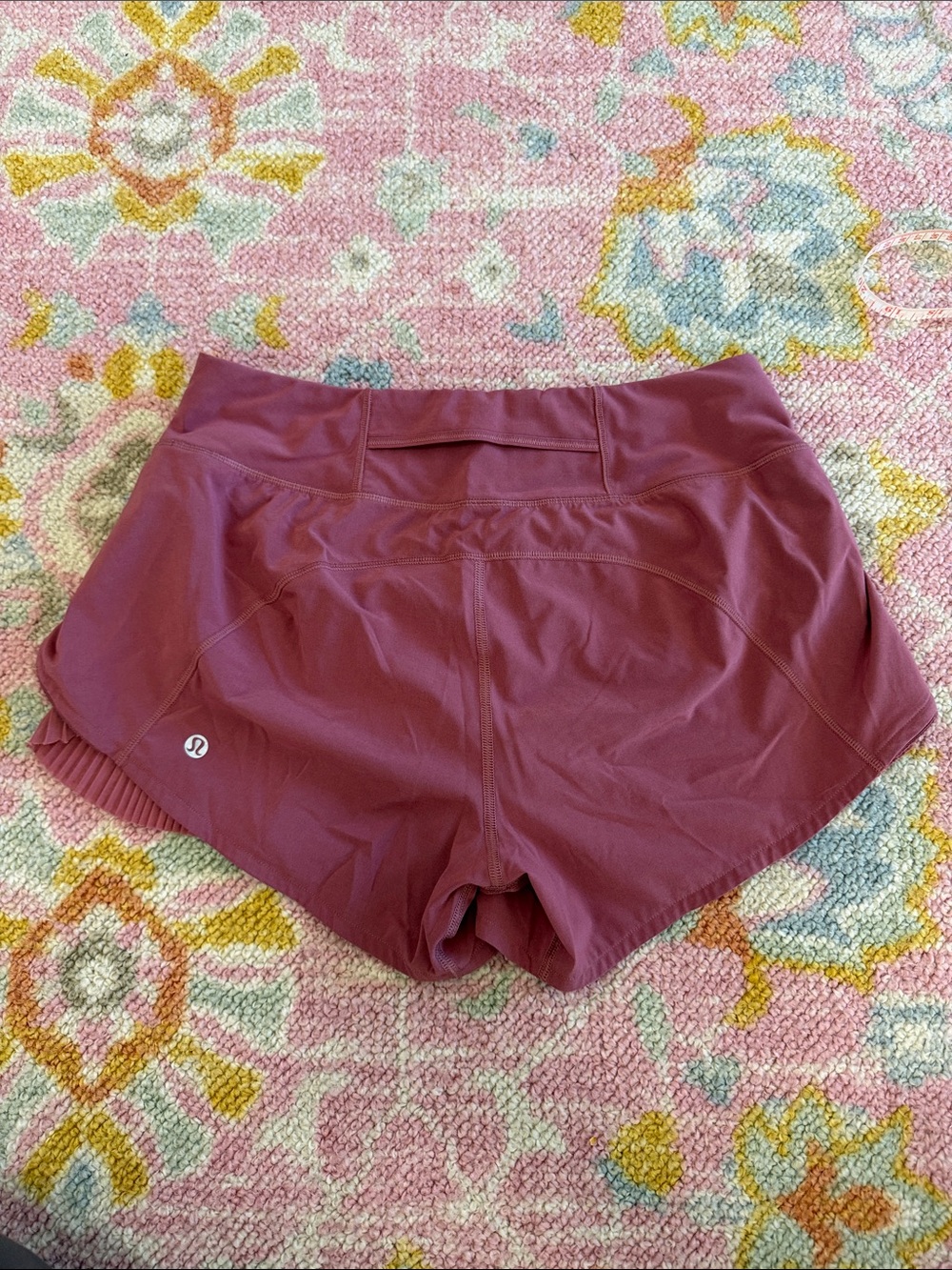 lululemon athletica Pleated Side Running Shorts in Mauve - Picture 2 of 5